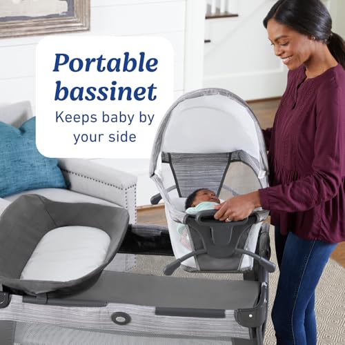 Graco Pack 'n Play Close2Baby Bassinet Playard Features Portable Bassinet Diaper Changer and More, Derby Graco