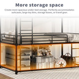 NestLude Triple Bunk Bed Heavy Duty, Twin-Size Metal Bunkbeds with Ladder, Family-Friendly for All Ages, Bedroom, No Box Spring Needed, Easy Assembly (Black) NestLude