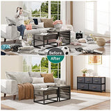 DWVO Dresser TV Stand, Fabric Dresser with 5 Drawers, Dresser for Bedroom, Wide Dresser, Storage Tower, Chest of Drawers for Closet DWVO