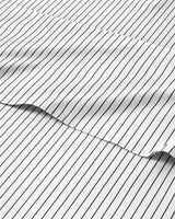 Striped Sheets - Black & White Striped Sheets - 1 Flat & 1 Fitted & 2 Pillowcases w/ Deep Pockets – Wrinkle & Fade Free - Soft, Breathable and Cooling – Luxury Pinstripe Bedding - Queen Size Bed Set CGK Unlimited