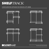 ClosetMaid ShelfTrack Wire Closet Organizer System, Adjustable from 4 to 6 Ft., With Shelves, Clothes Rods, Hardware, Durable Steel, White ClosetMaid