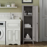 MIOCASA Metal Cabinet Home Office Storage Cabinets with Doors and Shelves Lockable 3 Door File Cabinet Organizer Coat Lockers for Kids (Grey) MIOCASA