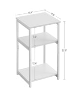 VASAGLE Side Table, Small End Table, Tall Nightstand for Living Room, Bedroom, Office, Bathroom, White ULET273W14 VASAGLE