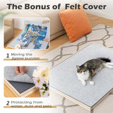 Sancallie 1500 Pieces Puzzle Board & Bracket Set/Wooden Puzzle Board Kit/Jigsaw Puzzle Plateau with 6 Sorting Trays Gray Felt Mat Cover - with Puzzle Board for Storing Jigsaw Puzzles, Grey Sancallie