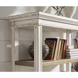 Signature Design by Ashley Realyn French Country 75" Bookcase with Drawer, Chipped White Signature Design by Ashley