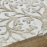 Deco 79 Mango Wood Floral Decorative Box Decorative Keepsake Boxes with Hinged Lid, Set of 3 Storage Boxes 8", 10", 12"W, Brown Deco 79