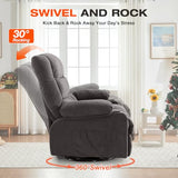 8-Points Massage Recliner Chair with Heated Rocking Function for Adults,Oversized Rocker Recliner with Side Pocket,2 Cup Holders for Living Room