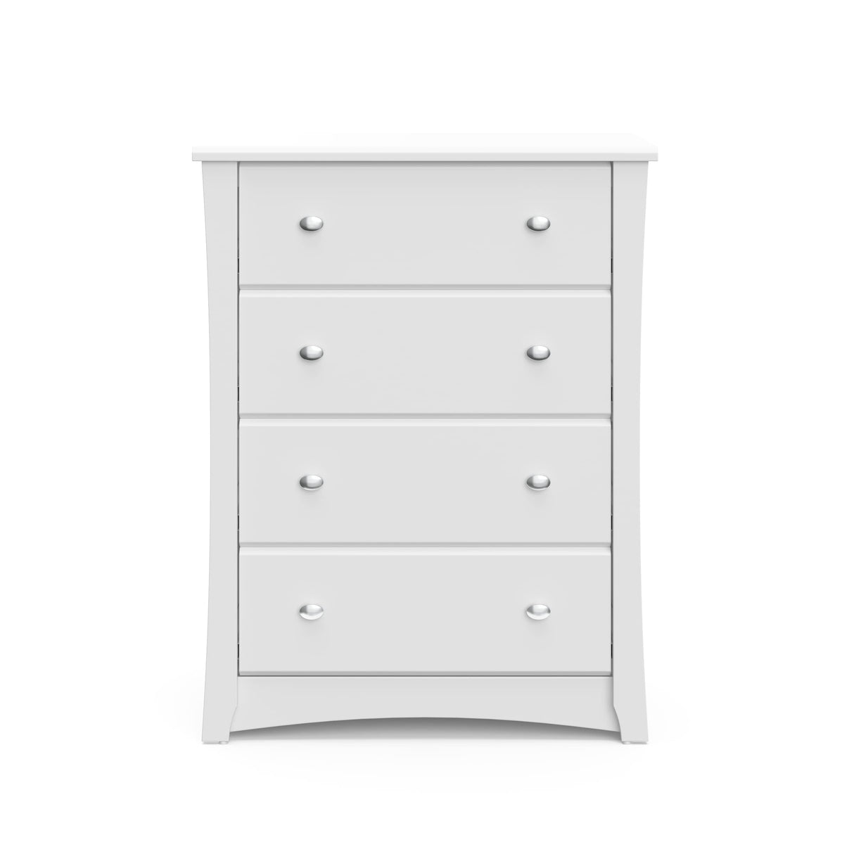 Storkcraft Crescent 4 Drawer Chest (White) – GREENGUARD Gold Certified, Dresser For Nursery, 4 Drawer Dresser, Kids Dresser, Nursery Dresser Drawer Organizer, Chest of Drawers Storkcraft