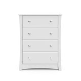 Storkcraft Crescent 4 Drawer Chest (White) – GREENGUARD Gold Certified, Dresser For Nursery, 4 Drawer Dresser, Kids Dresser, Nursery Dresser Drawer Organizer, Chest of Drawers Storkcraft