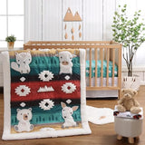 The Peanutshell 4 Piece Baby Crib Bedding Set for Boys & Girls - Newborn, Infant & Toddler Nursery Bed Set Decor with Two Crib Sheets, Dust Ruffle, Comforter - Western Woods The Peanutshell