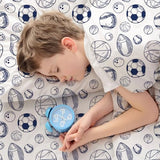 LONAVA Full Sheet Set Kids - 4 Pieces Soft Microfiber Cartoon Style Bedsheets for Boys Girls Teens, Oeko TEX, Breathable Deep Pocket Sheets, (Ball Sports) LONAVA