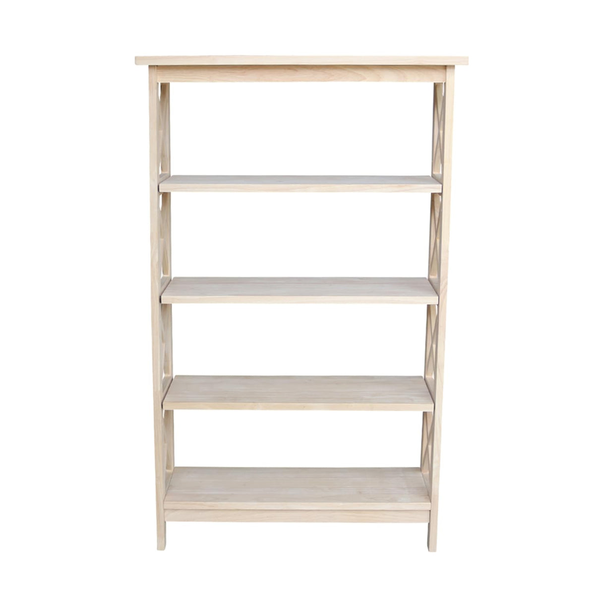 International Concepts 4-Tier X-Sided Bookcase, Unfinished IC International Concepts