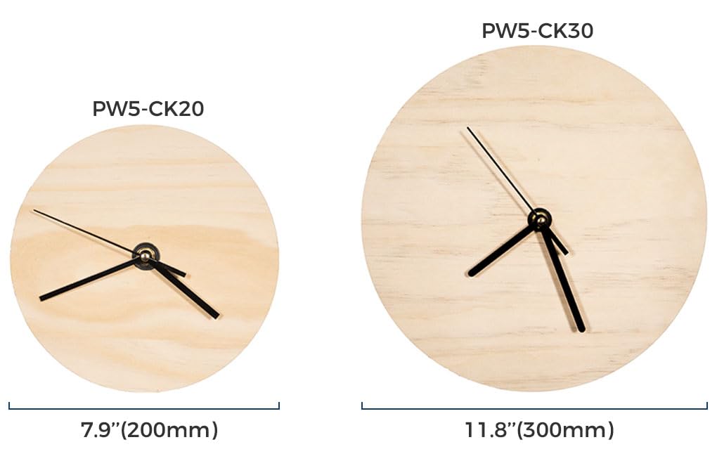 QOMOLANGMA 20pcs Sublimation Blank Clock Plywood Round Wall Clock Decor DIY Heat Transfer Press Printing Round Clock (11.8in(30cm)) QOMOLANGMA