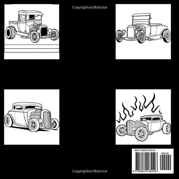 Hot Rods and classics: Classic Car and Hot Rod Bold and Easy Coloring Book fun for all ages WoodArtSupply