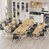 rzoizwko 8Packs Folding Conference Tables on Wheels,61IN Mobile Flip Top Meeting Room Table for Office & Training Rooms,Foldable Conference Room Tables Modular Rolling Desk Heavy-Duty Metal Frame rzoizwko