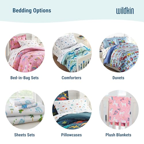 Wildkin 100% Cotton Full Sheet Set – Soft & Cozy Bed Sheets - Trains, Planes, and Trucks Wildkin