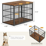 Lyromix 54" Dog Crate Furniture with Foldable Door, XXL Dog Crates for Large Dogs, Wooden Decorative Dog Cage Kennel Indoor End Table, Rustic Brown Lyromix