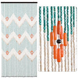 BECHAEO Beaded Curtain for Doorway Handmade Bamboo Wooden Door Beads Hanging Room Divider Hippie Curtain for Hallway Window Boho Rustic Home Store Decor, 35.5 x 75 Inches Green BECHAEO