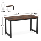 Tribesigns Modern Simple Computer Desk, 47 inch Vintage Office Desk Computer Table, Study Writing Study Desk Workstation for Home Office, Rustic Brown Tribesigns