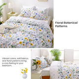 Mooreeke Duvet Cover Full Size, 3 Piece Dandelion Floral Duvet Cover Set with Zipper Closure, Soft & Breathable Microfiber Botanical Patterned Bedding Set with 4 Corner Ties and 2 Pillow Shams Mooreeke
