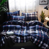 Jumeey Plaid Duvet Cover Queen Size Navy Blue Grid Bedding Set Buffalo Plaid Bedding Teens Boys Dark Color Gingham Grid Tartan Bedding Set Men Check Duvet Cover Full Houseri