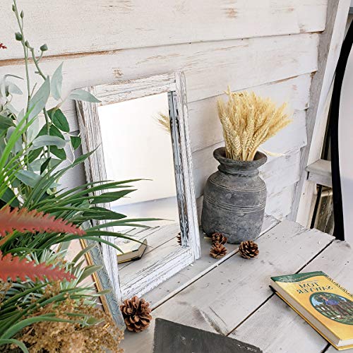 AAZZKANG Wood Mirror with Frame Rustic Wall Mirror Rectangle Decorative Farmhouse Bedroom Bathroom Hanging Mirror Home Wall Decor AAZZKANG