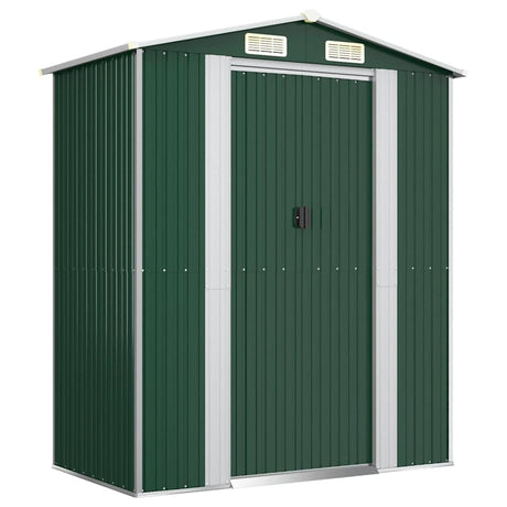 vidaXL Galvanized Steel Garden Shed - Durable Outdoor Storage for Garden Tools and Equipment - Easy Access Gate in Green 75.6"x42.5"x87.8" vidaXL