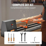 VEVOR Benchtop Wood Lathe, 14 in x 40 in, 0.5 HP 370W Power Wood Turning Lathe Machine, 4 Speed Adjustable 885/1245/1715/2425 RPM with Chisels Faceplate Plastic Handle Hex Wrench, for Woodworking VEVOR