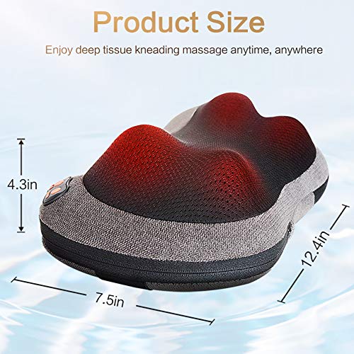 Papillon Shiatsu Back Massager with Heat, Deep Tissue Massage Pillow for Neck,Shoulder,Foot & Lower Back Pain Relief,Electric Kneading Massager for Home, Office, Car-Gifts for Mom, Dad, Men, Women Papillon