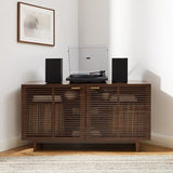 Crosley Furniture Cameron Corner Record Player Cabinet Turntable Stand, Storage for up to 230 Vinyl Records, Brown Crosley Furniture