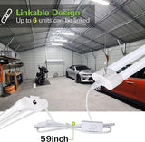 6 Pack 4FT Linkable LED Shop Light, Utility Shop Light Fixture, 4400lm, 42W [250W Equivalent], 5000K Daylight Shop Lights for Garage, Hanging or Surface Mount, with Power Cord, ETL,White hykolity