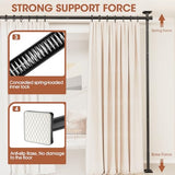 SUNALLY Room Divider Curtain Rod, No Drilling Room Separator for Space Partition Adjustable 4-10ft(H) 28-70inch(W) Heavy Duty Temporary Wall Divider Floor to Ceiling Tension Rod, Black SUNALLY