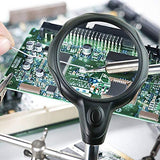 Vludiss Helping Hands Magnifying Glass Soldering Station, LED Lighted 3.5X 12X Magnifier with Auxiliary Clips Alligator Clamp for Miniatures Projects,Model Making, Soldering Vludiss