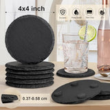 72 PCS Black Slate Stone Coasters, MAPRIAL 4 Inch 36 PCS Square, 36P Round Coaster Bulk for Laser Engraving Material Blank Handmade Drinks Costers for Engraver, Etching, Gifts, Christmas, DIY, Wedding MAPRIAL