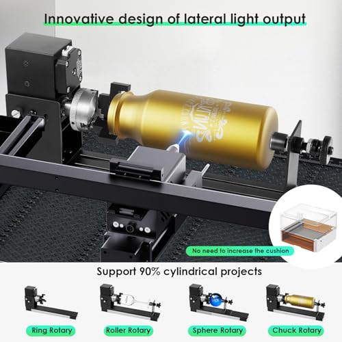 Gluwphy 20w Laser Engraver 8-in-1 Enclosure Class 1 Laser Engraver and Cutter Machine,Built-in Smoke Filtering System with Air Assist and Honeycomb Gluwphy