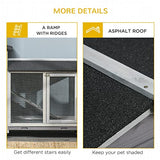 PawHut 62" Rabbit Hutch, Wooden Bunny Hutch, Guinea Pig Cage, Small Animal Enclosure with Wheels, Run Area, Removable Tray, Asphalt Roof, Lockable Doors and Ramp, Gray PawHut