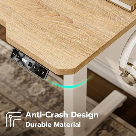 Acrolix 59 Inch L Shaped Standing Desk Adjustable Height, Electric Corner Standing Desk, Sit Stand Computer Table with Reversiable Splice Board,Light Rustic Brown Acrolix