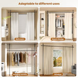 Abiglifty Room Divider Curtain Rods No Drilling, Adjustable 4-10Ft(H) Wall Divider for Room Separation, Temporary Privacy Tension Curtain Rods, Freestanding Space Room Separator, Black Abiglifty
