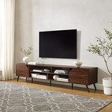 Walker Edison Nora Modern Minimal Open-Shelf Stand for TVs up to 90 Inches, 80 Inch, Dark Walnut Walker Edison