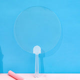 GSHLLO 10 Pcs Plastic Round Handheld Fan Blank Hand Craft Fans Clear Sublimation Fans Handheld Painting Crafting Fans Chinese Style Hand Fans for DIY Crafts GSHLLO