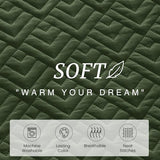 EXQ Home Quilt Set Twin Size Olive Green 2 Piece,Lightweight Soft Coverlet Modern Style Squares Pattern Bedspread Set(1 Quilt,1 Pillow Sham) EXQ Home