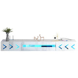 ANTISTA Floating TV Stand, 71" Floating Entertainment Center Wall Mounted,Floating Wall Mounted TV Shelf with Led Lights and Power Outlet,Modern High Gloss tv Cabinet Media Console with Storage ANTISTA