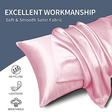 Horbaunal 5 Pieces Satin Duvet Cover Set Queen/Full Size Blush Pink Duvet Cover with Corner Ties & Zipper Closure, Luxury & Silky Bedding Set, 1 Duvet Cover and 4 Pillowcases (No Comforter) Horbaunal