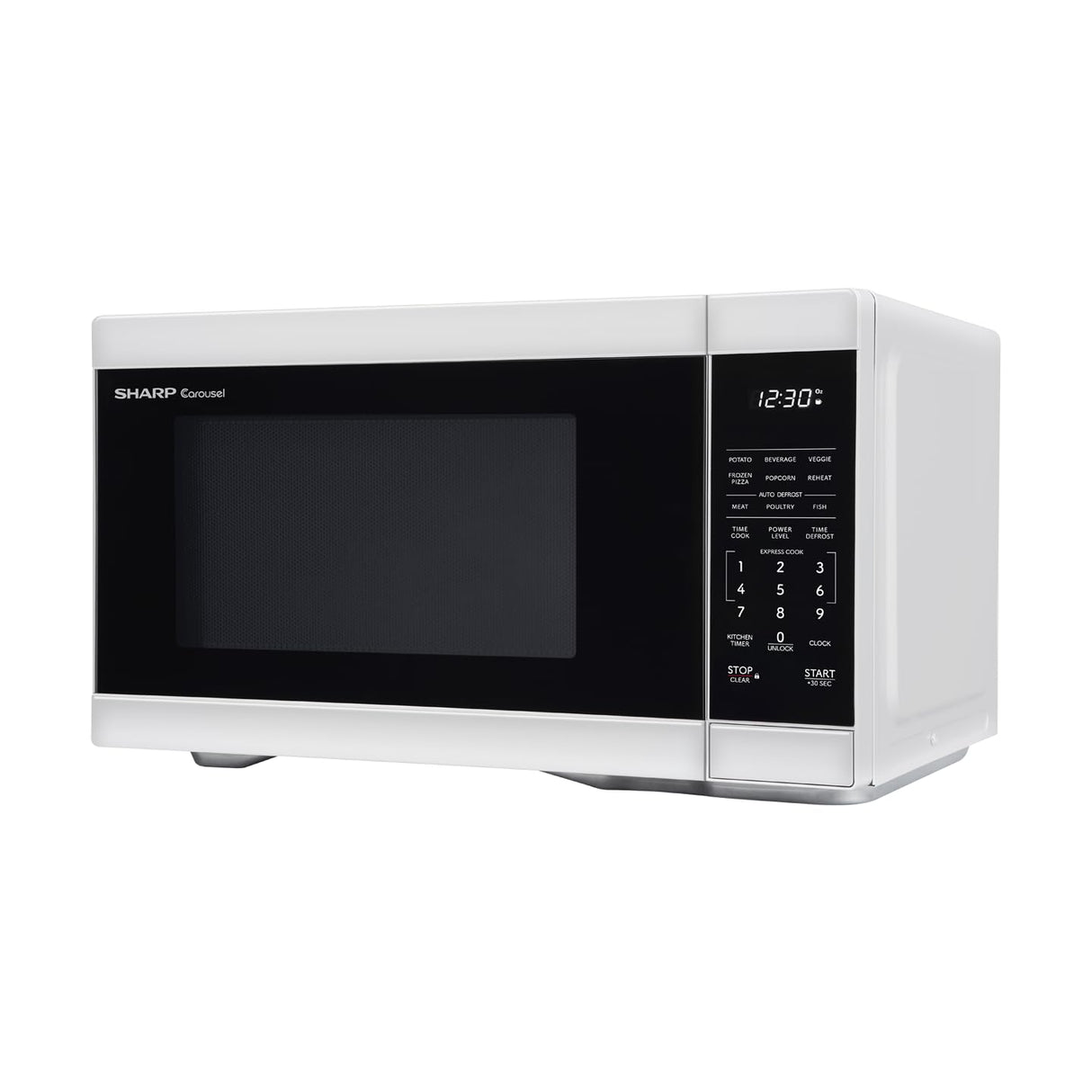 SHARP SMC1161KW Oven with Removable 12.4" Carousel Turntable, Cubic Feet, 1000 Watt Countertop Microwave, 1.1 CuFt, White Sharp