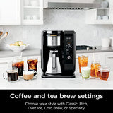 Ninja Hot and Cold Brewed System, Tea & Coffee Maker, with Auto-iQ, 6 Sizes, 5 Styles, 5 Tea Settings, 50 oz Thermal Carafe, Frother, Coffee & Tea Baskets, Dishwasher Safe Parts, Black, CP307 Ninja
