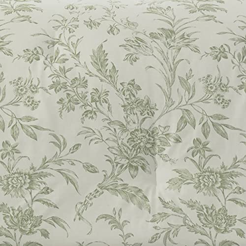 Laura Ashley Home - King Duvet Cover Set, Reversible Cotton Bedding with Matching Shams, Lightweight Home Decor for All Seasons (Natalie Sage, King) Laura Ashley