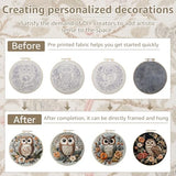 WHQLANG 4 Sets Owl Embroidery Kit, 8.1" Hoops, Embroidery Kit for Beginners to Advanced, Cross Stitch Kits,Inchlude Water Soluble Pattern, Needles,Threads, Template Tools