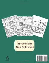 Jungle Safari Coloring Book: Amazing and fun coloring book with beautiful and vibrant jungle animals to color your heart out WoodArtSupply