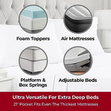 Mellanni Extra Deep King Sheets - 4 PC Iconic Collection Bedding - Hotel Luxury, Ultra Soft, Cooling Bed Sheets - Wrinkle, Fade, Stain Resistant (King, White) Mellanni