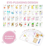 3D Pen Printing Template, 20 Sheets 3D Printer Drawing Graffiti, 3D Painting Paper Stencils with a PVC Transparent Board, for Kids Christmas Birthday DIY Gifts, Vomika Vomika